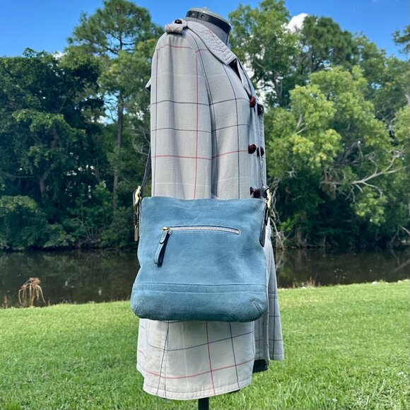 COACH Vintage Legacy Soft Slim Suede Duffle Crossbody 2004 Chambray Blue 1419 - Picture 4 of 15